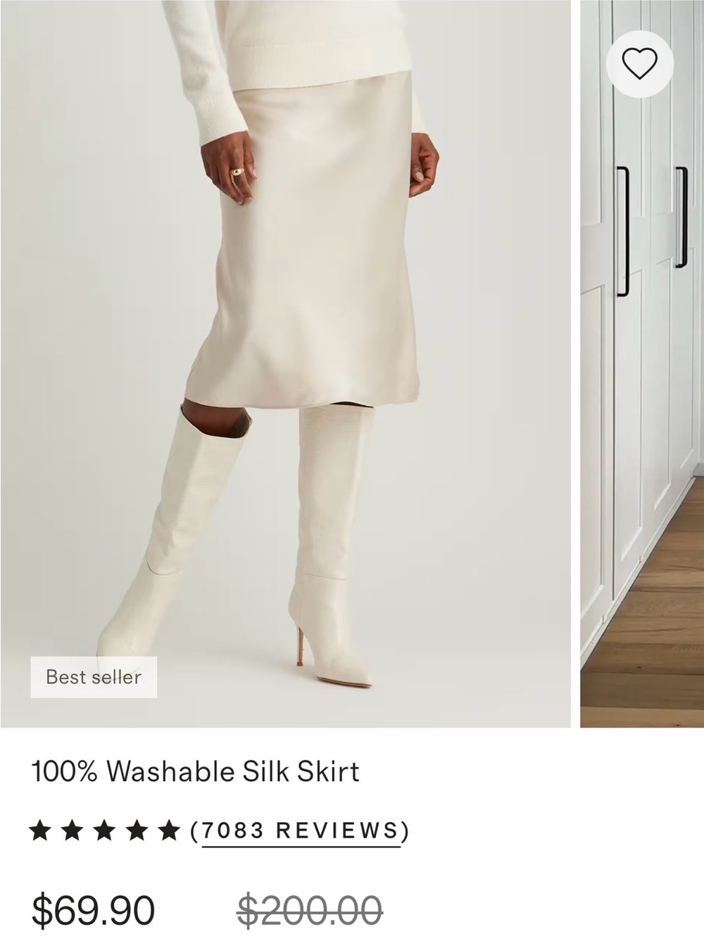 Quince 100% Silk Midi Skirt